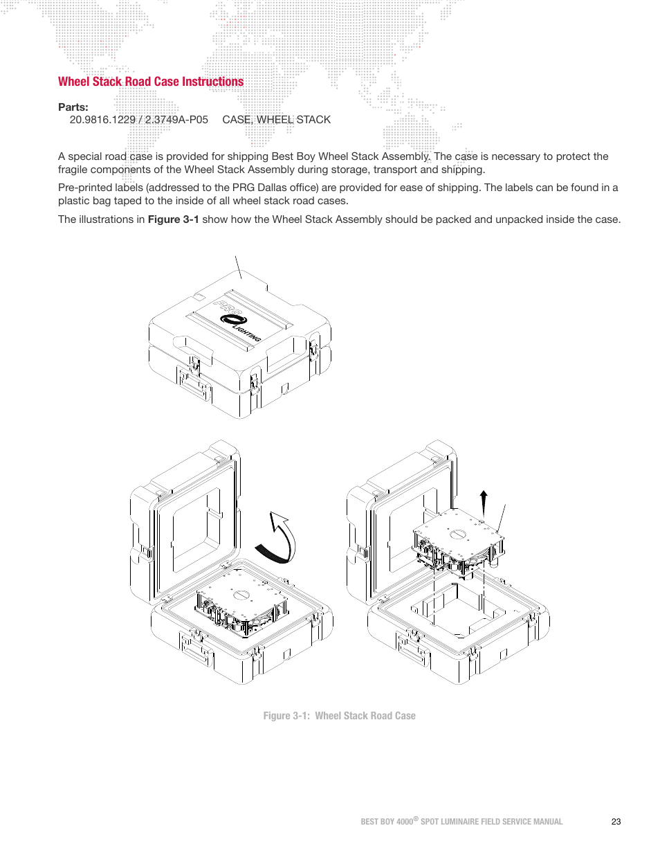 Wheel stack road case instructions | PRG Best Boy Field Service Manual User Manual | Page 31 / 120