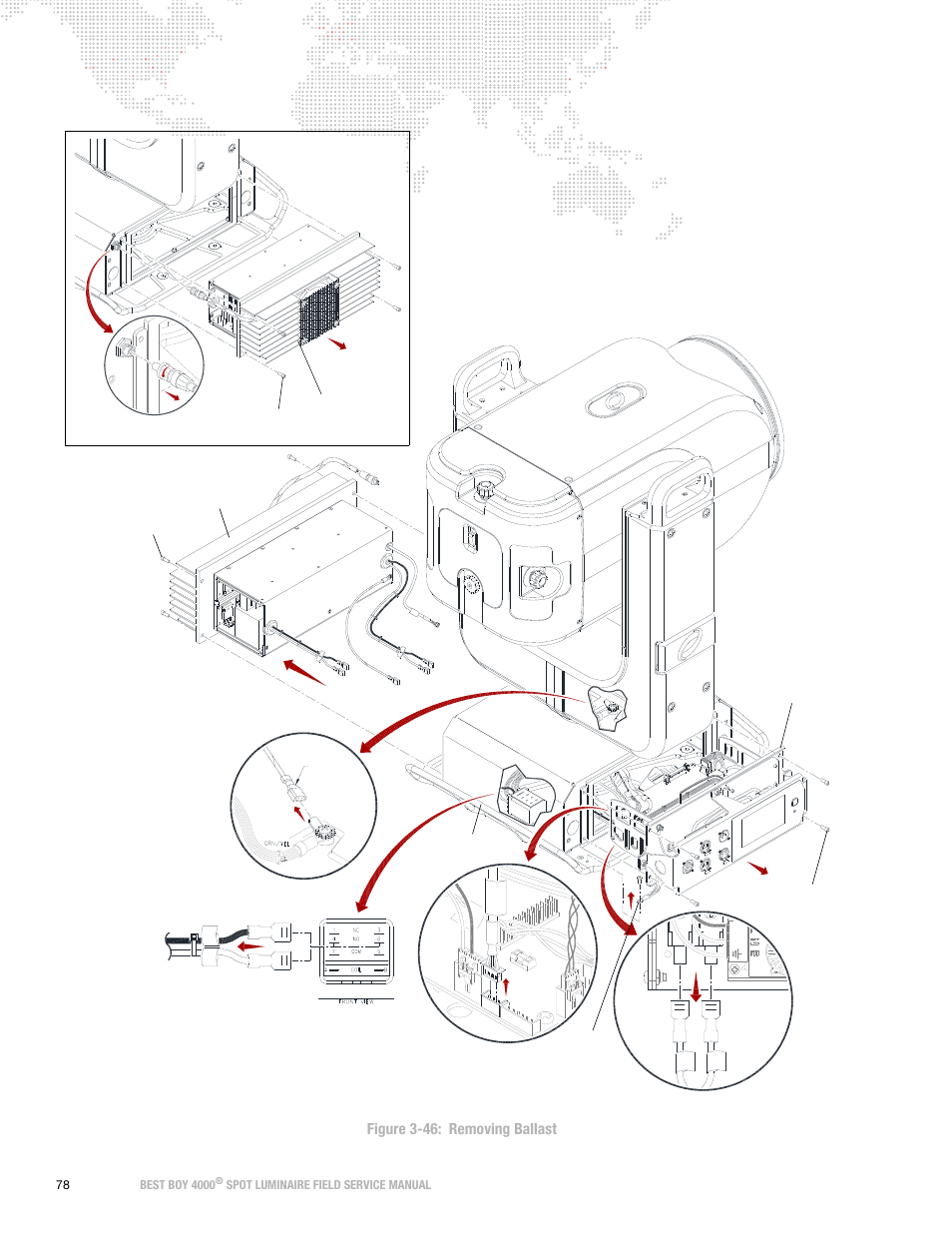 Figure 3-46: removing ballast, Spot luminaire field service manual | PRG Best Boy Field Service Manual User Manual | Page 86 / 120