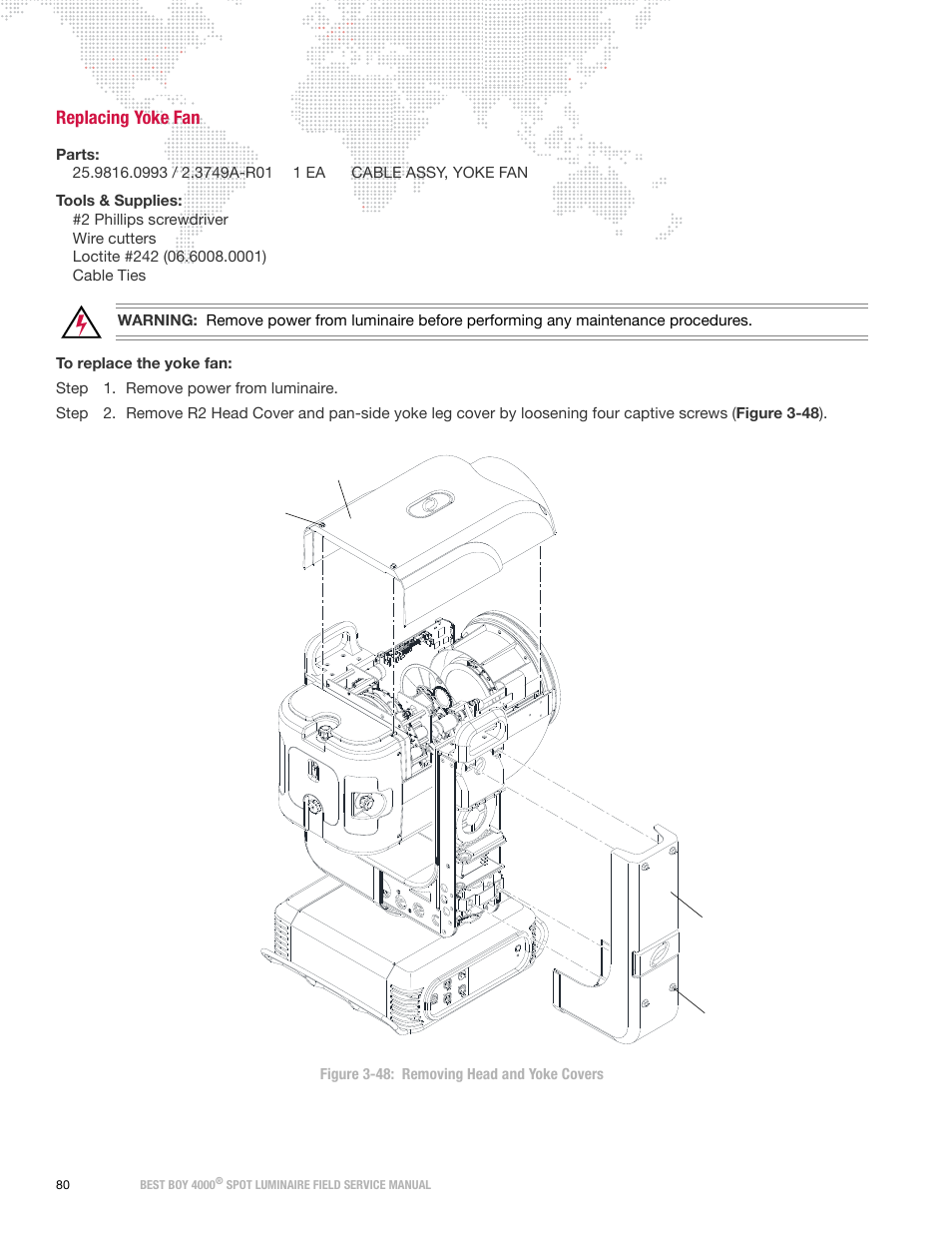 Replacing yoke fan | PRG Best Boy Field Service Manual User Manual | Page 88 / 120