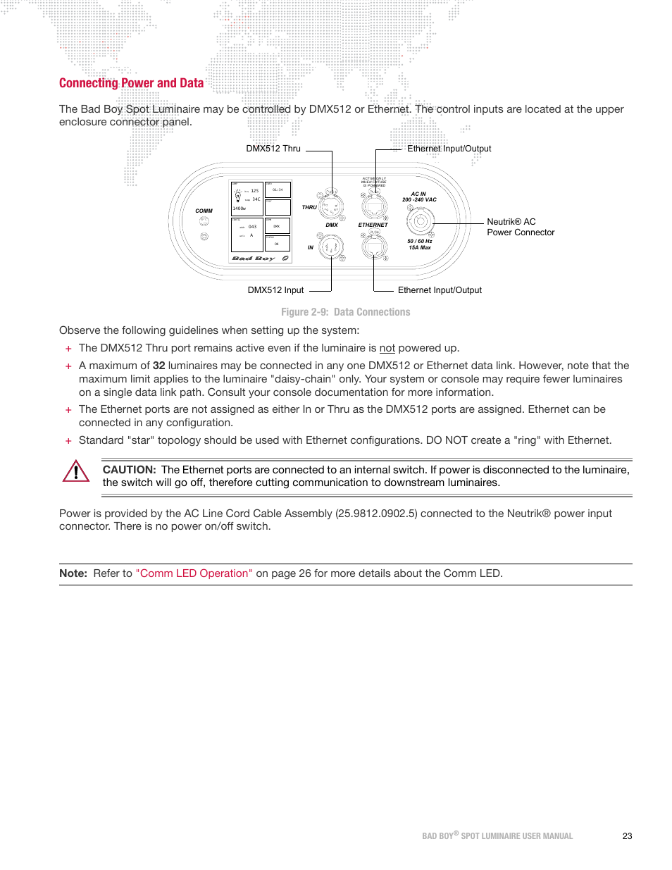 Connecting power and data | PRG Bad Boy User Manual 1.6 User Manual | Page 31 / 104