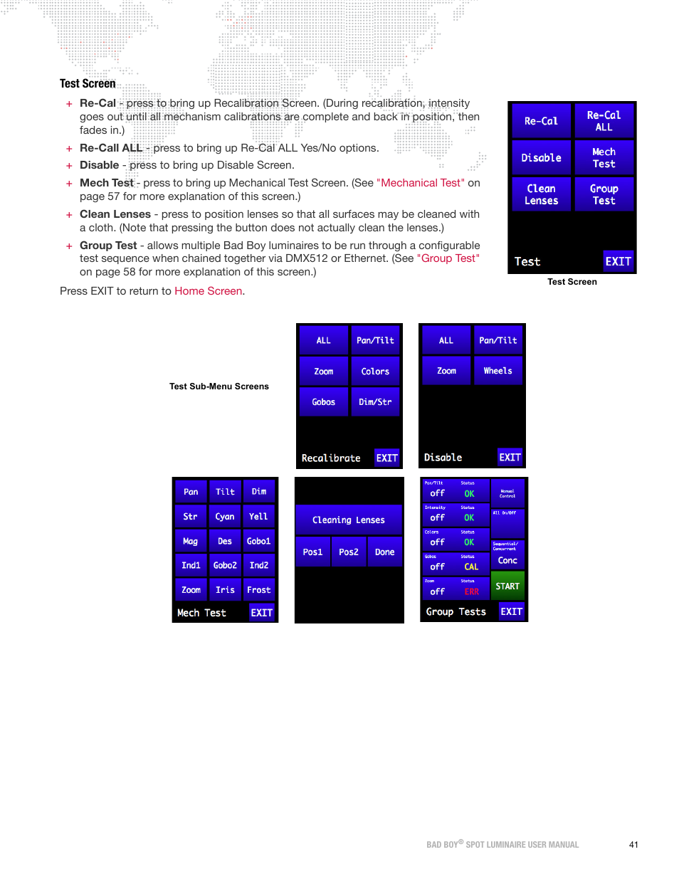 Test screen | PRG Bad Boy User Manual 1.6 User Manual | Page 49 / 104