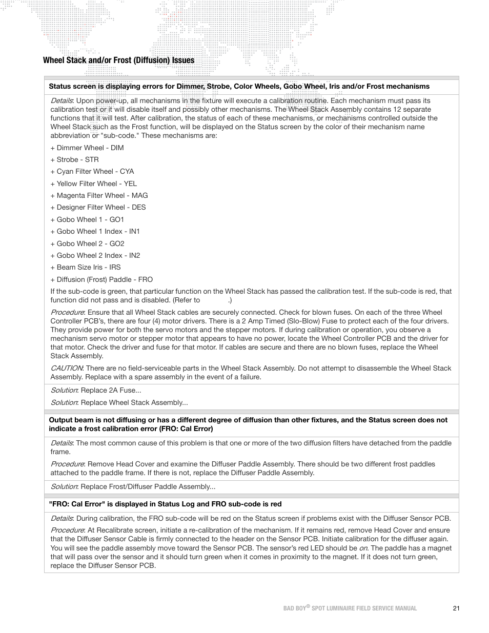 Wheel stack and/or frost (diffusion) issues | PRG Bad Boy Field Service Manual User Manual | Page 29 / 115