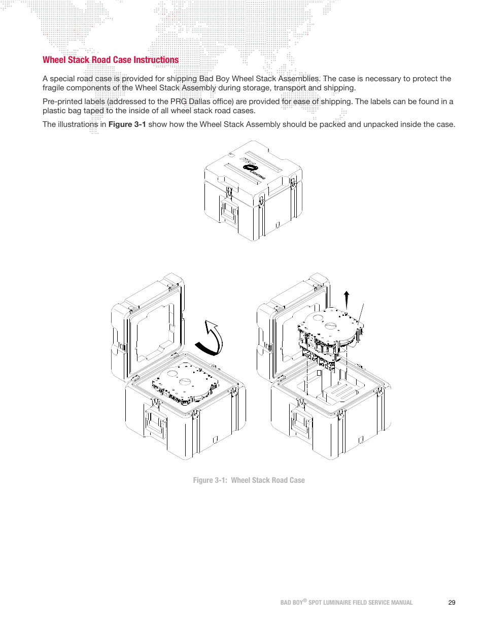 Wheel stack road case instructions | PRG Bad Boy Field Service Manual User Manual | Page 37 / 115