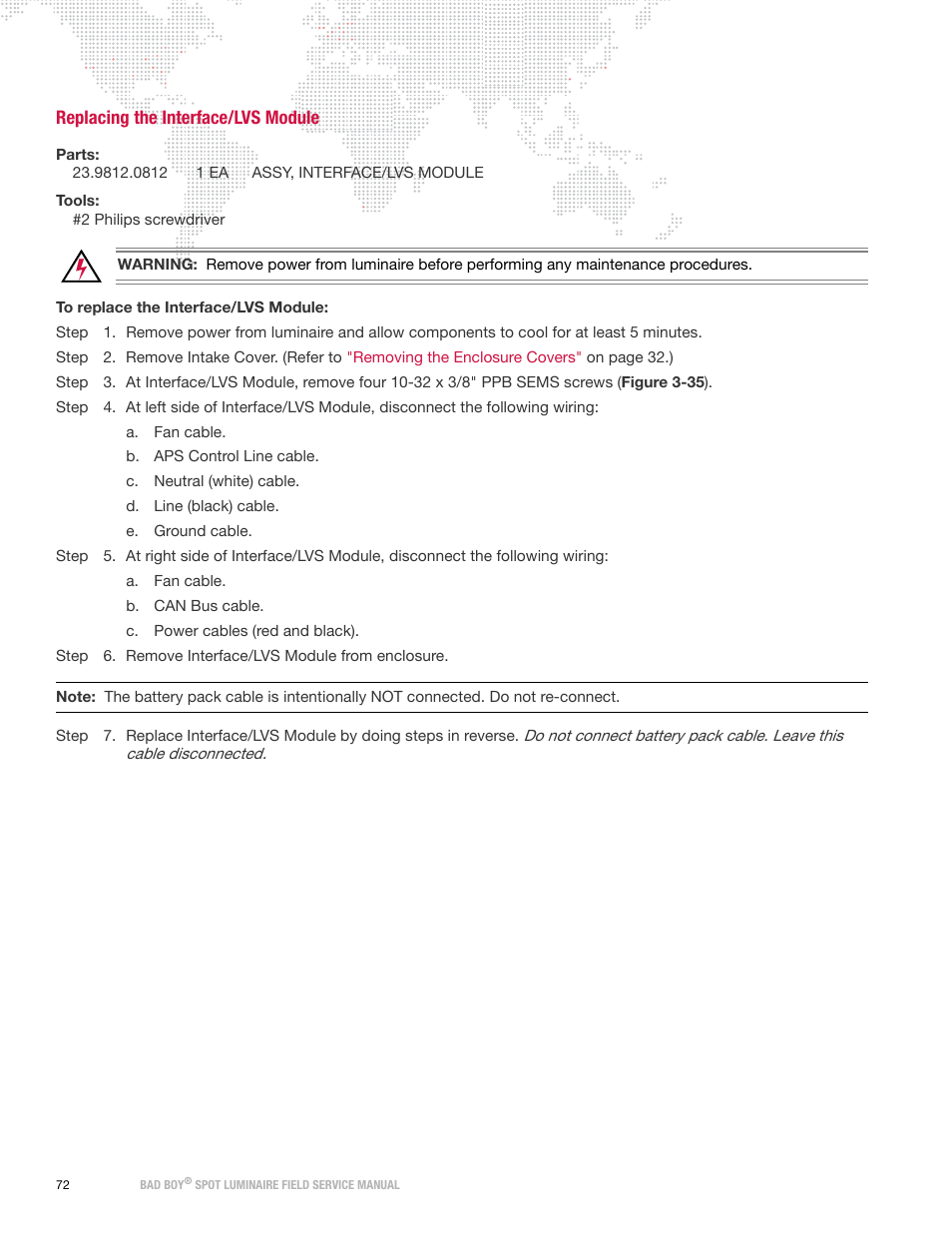 Replacing the interface/lvs module, S module | PRG Bad Boy Field Service Manual User Manual | Page 80 / 115