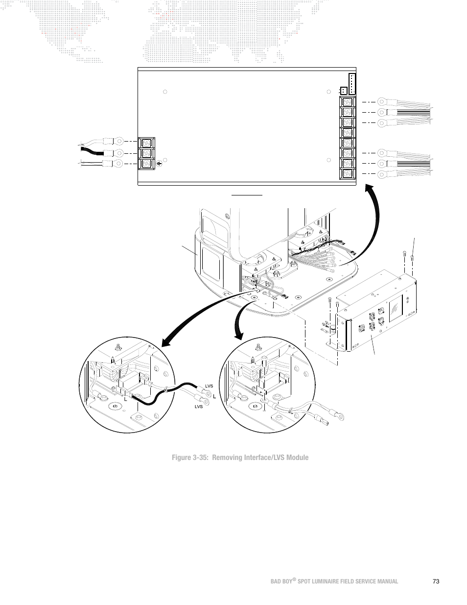 Figure 3-35 ), Figure 3-35: removing interface/lvs module | PRG Bad Boy Field Service Manual User Manual | Page 81 / 115