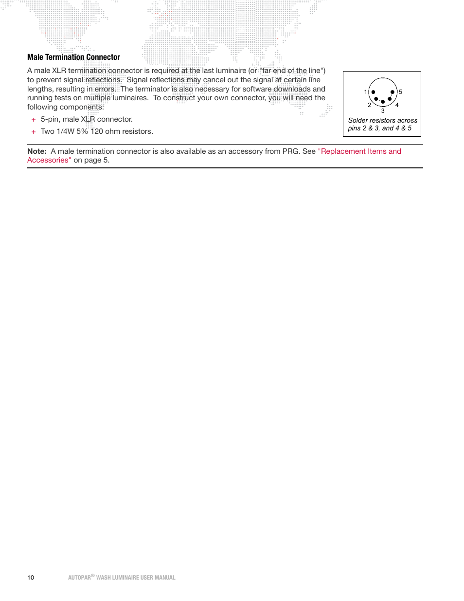 Male termination connector | PRG AutoPar User Manual 2.1 User Manual | Page 18 / 48