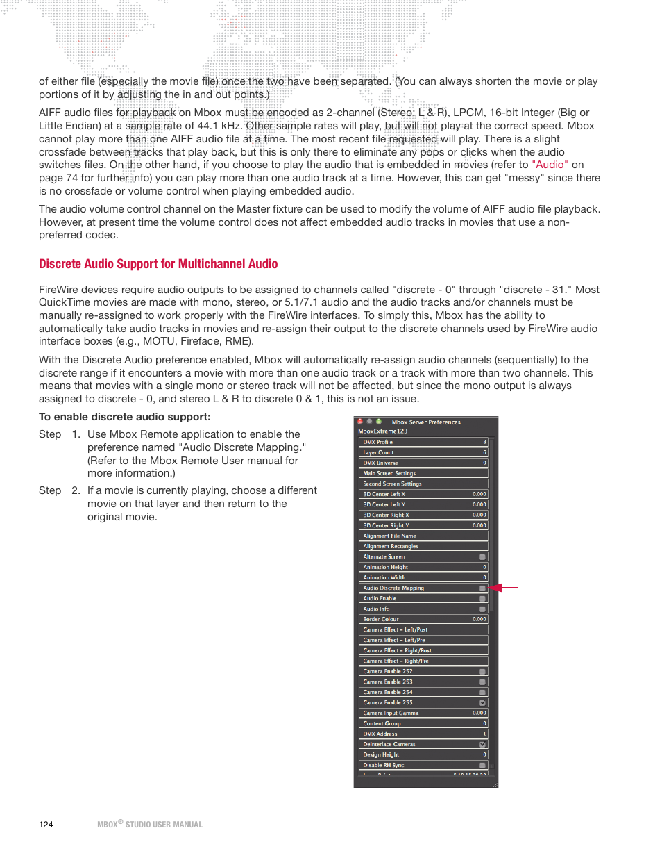 Discrete audio support for multichannel audio | PRG Mbox Studio Manual 3.9 User Manual | Page 132 / 158
