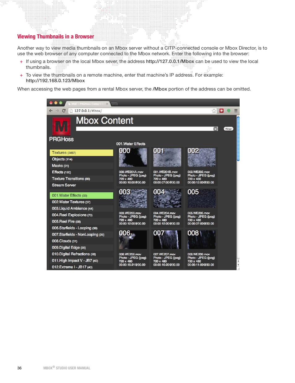 Viewing thumbnails in a browser | PRG Mbox Studio Manual 3.9 User Manual | Page 44 / 158