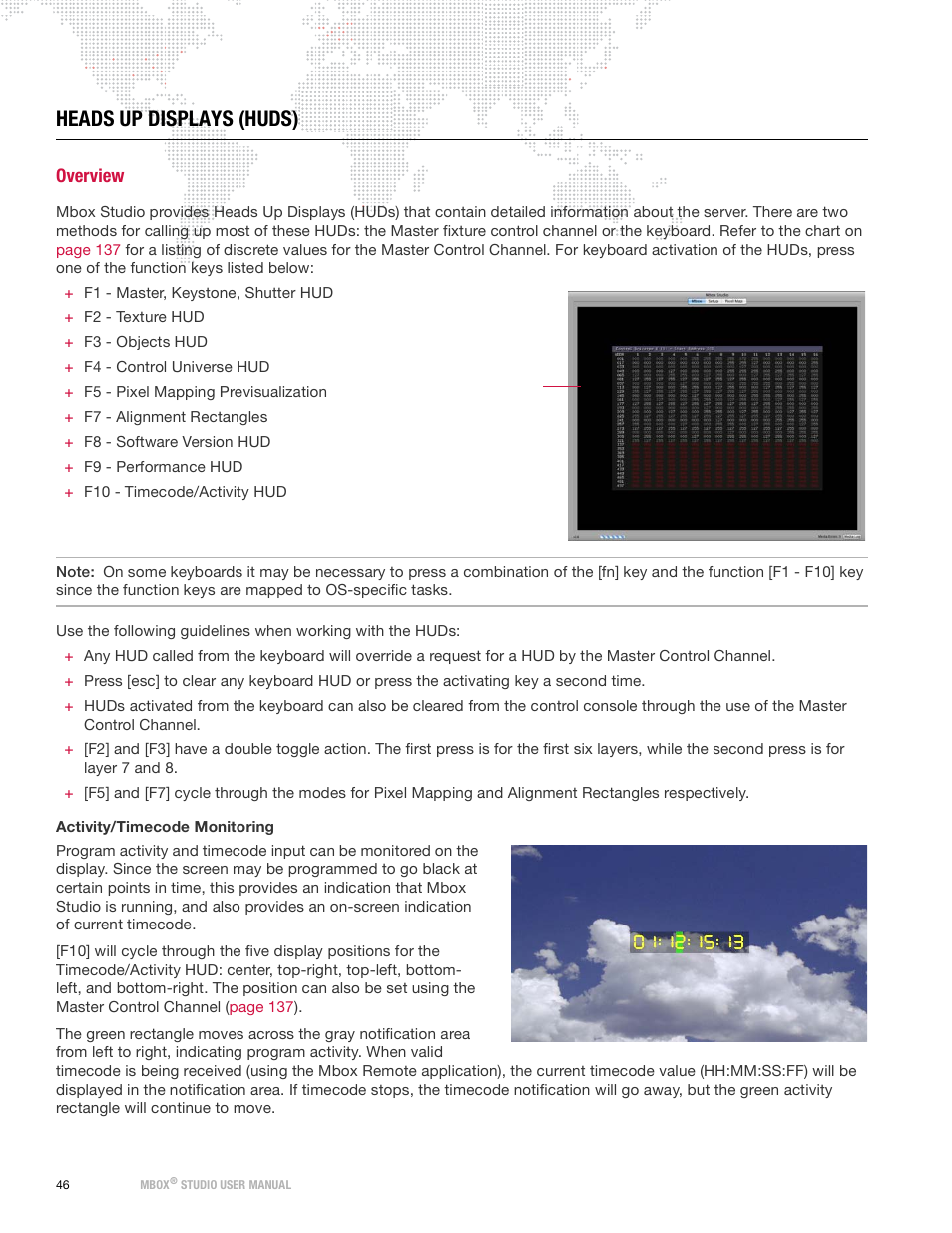 Heads up displays (huds), Overview | PRG Mbox Studio Manual 3.9 User Manual | Page 54 / 158