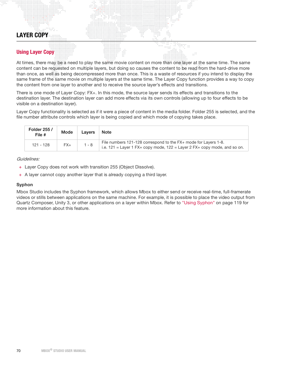 Layer copy, Using layer copy | PRG Mbox Studio Manual 3.9 User Manual | Page 78 / 158