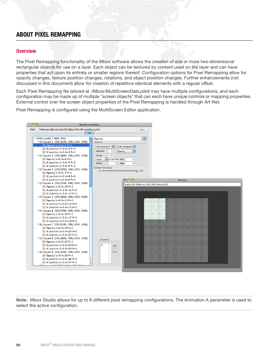 About pixel remapping, Overview | PRG Mbox Studio Manual 3.9 User Manual | Page 96 / 158