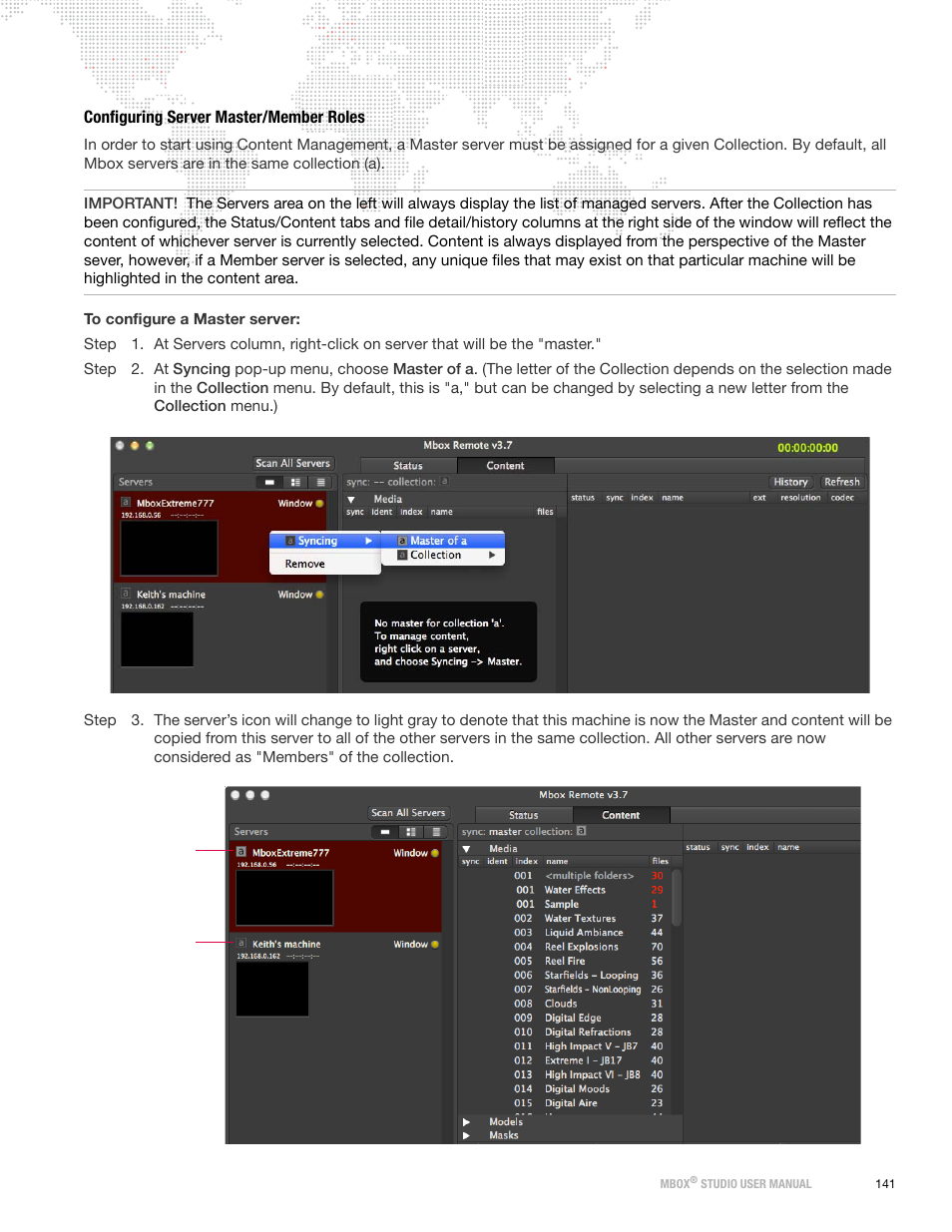 Configuring server master/member roles | PRG Mbox Studio Manual 3.8 User Manual | Page 149 / 194