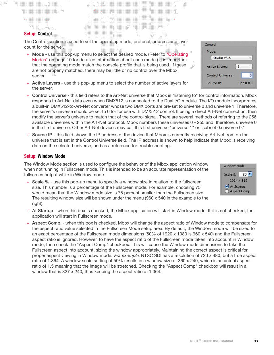 Setup: control, Setup: window mode, Setup: control setup: window mode | PRG Mbox Studio Manual 3.8 User Manual | Page 41 / 194