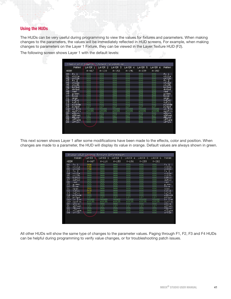Using the huds | PRG Mbox Studio Manual 3.8 User Manual | Page 49 / 194