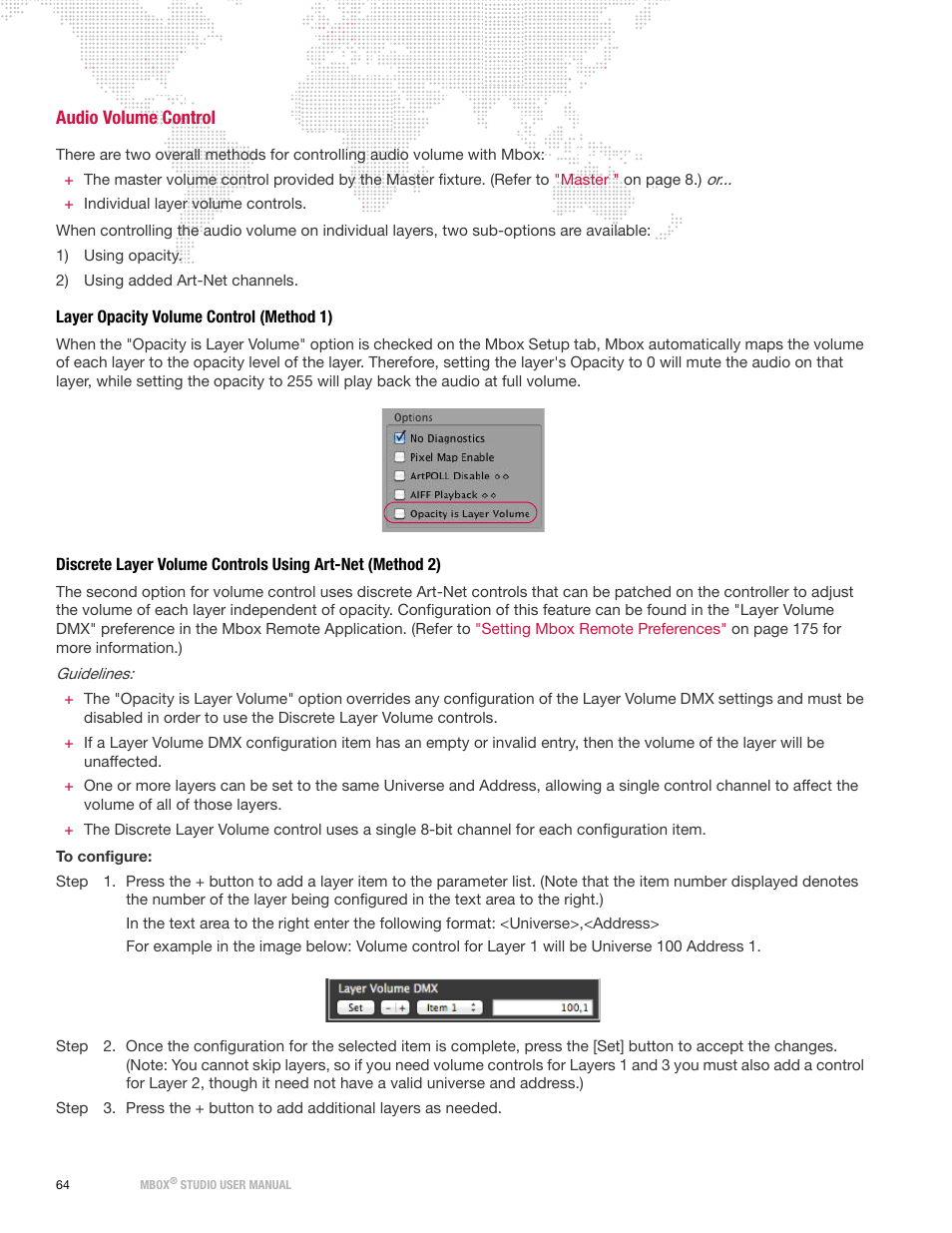 Audio volume control, Layer opacity volume control (method 1) | PRG Mbox Studio Manual 3.8 User Manual | Page 72 / 194