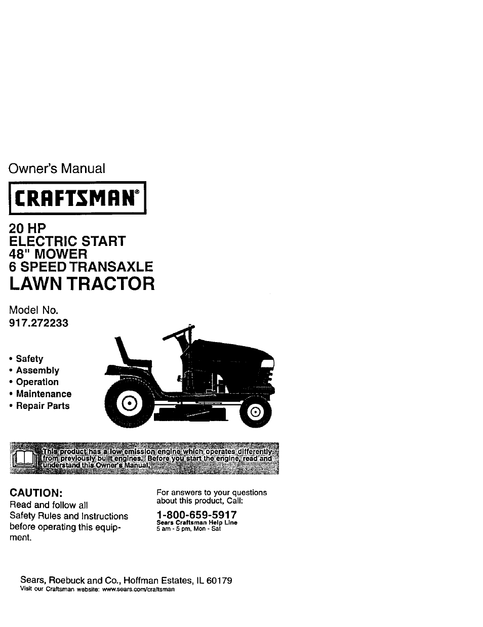 Craftsman 917.272233 User Manual | 60 pages