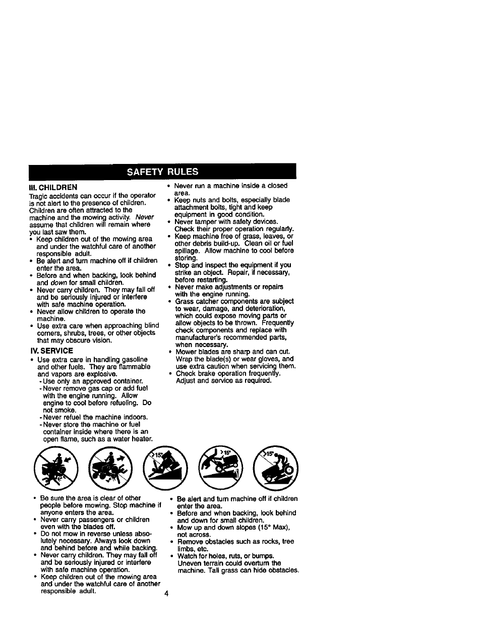 Iii. children, Iv. service | Craftsman 917.272233 User Manual | Page 4 / 60