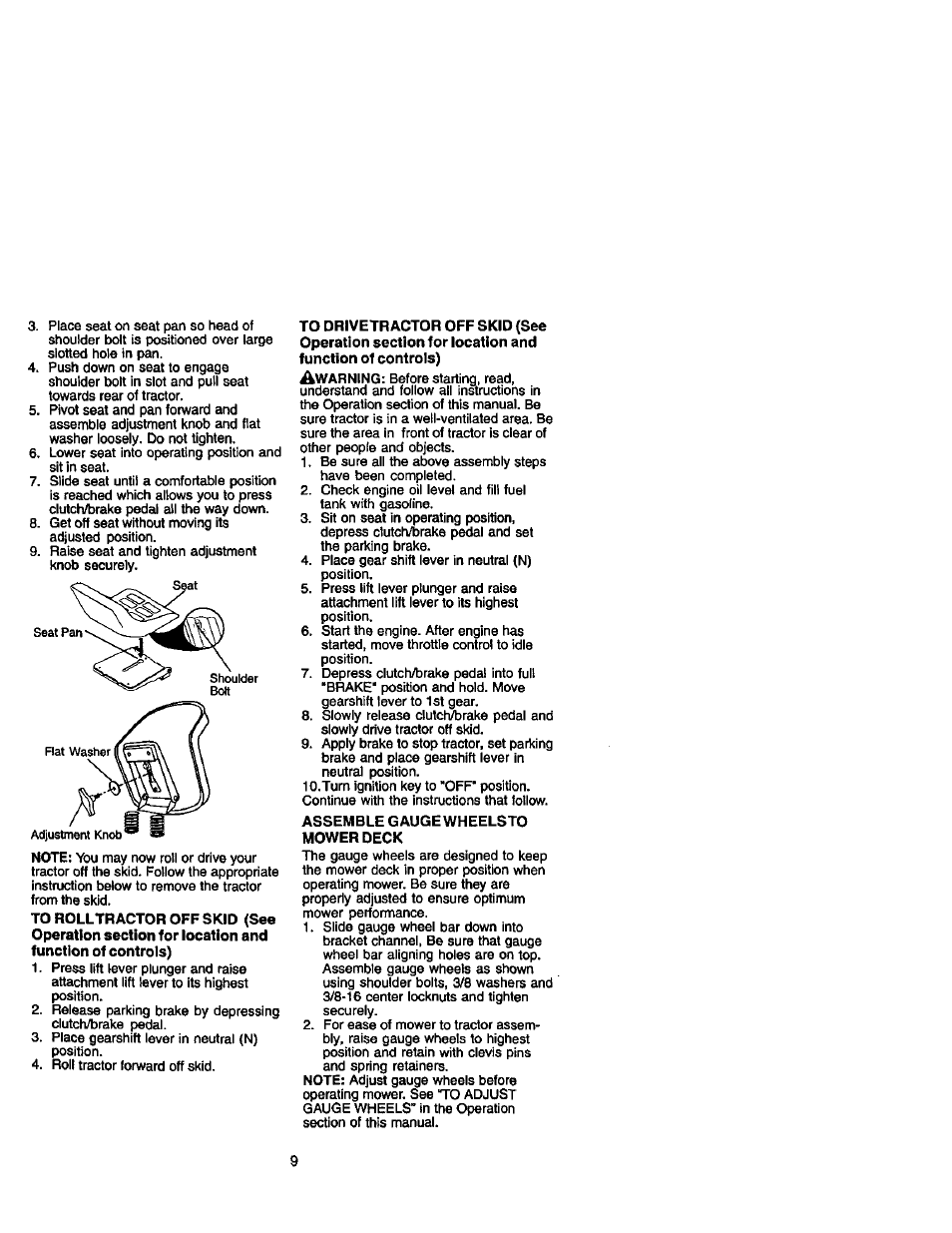Assemble gauge wheelsto mower deck | Craftsman 917.272233 User Manual | Page 9 / 60