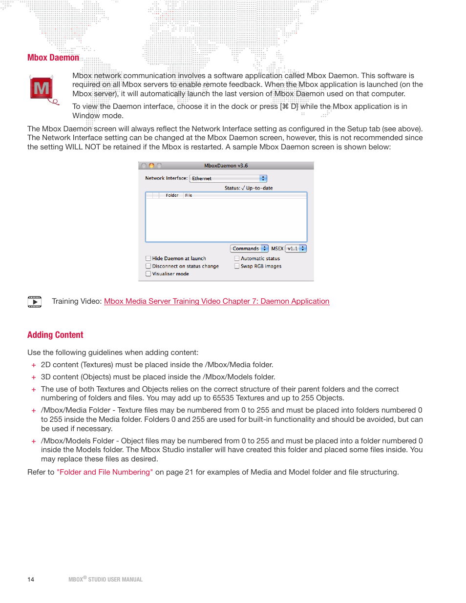 Mbox daemon, Adding content, Mbox daemon adding content | PRG Mbox Studio Manual v3.7 User Manual | Page 22 / 172