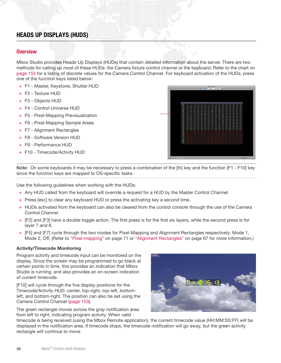 Heads up displays (huds), Overview | PRG Mbox Studio Manual v3.7 User Manual | Page 46 / 172