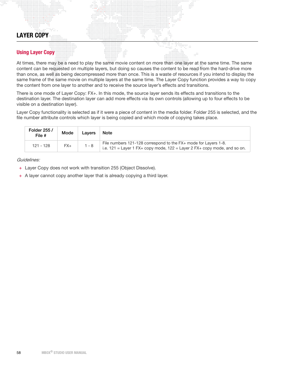 Layer copy, Using layer copy | PRG Mbox Studio Manual v3.7 User Manual | Page 66 / 172