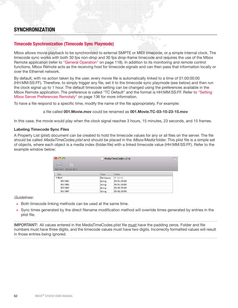 Synchronization, Timecode synchronization (timecode sync playmode) | PRG Mbox Studio Manual v3.7 User Manual | Page 70 / 172