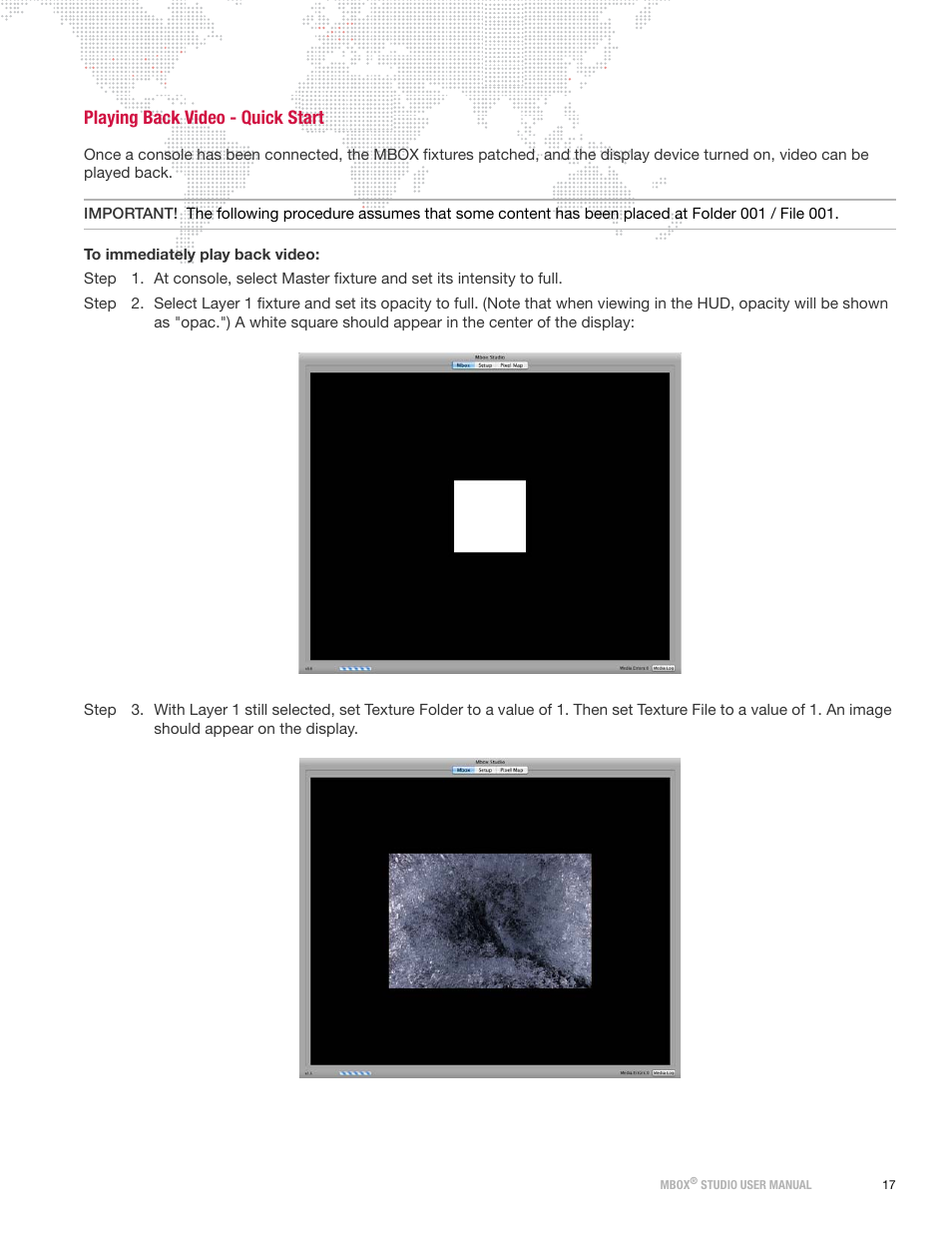 Playing back video - quick start | PRG Mbox Studio Manual v3.6.1 User Manual | Page 23 / 118