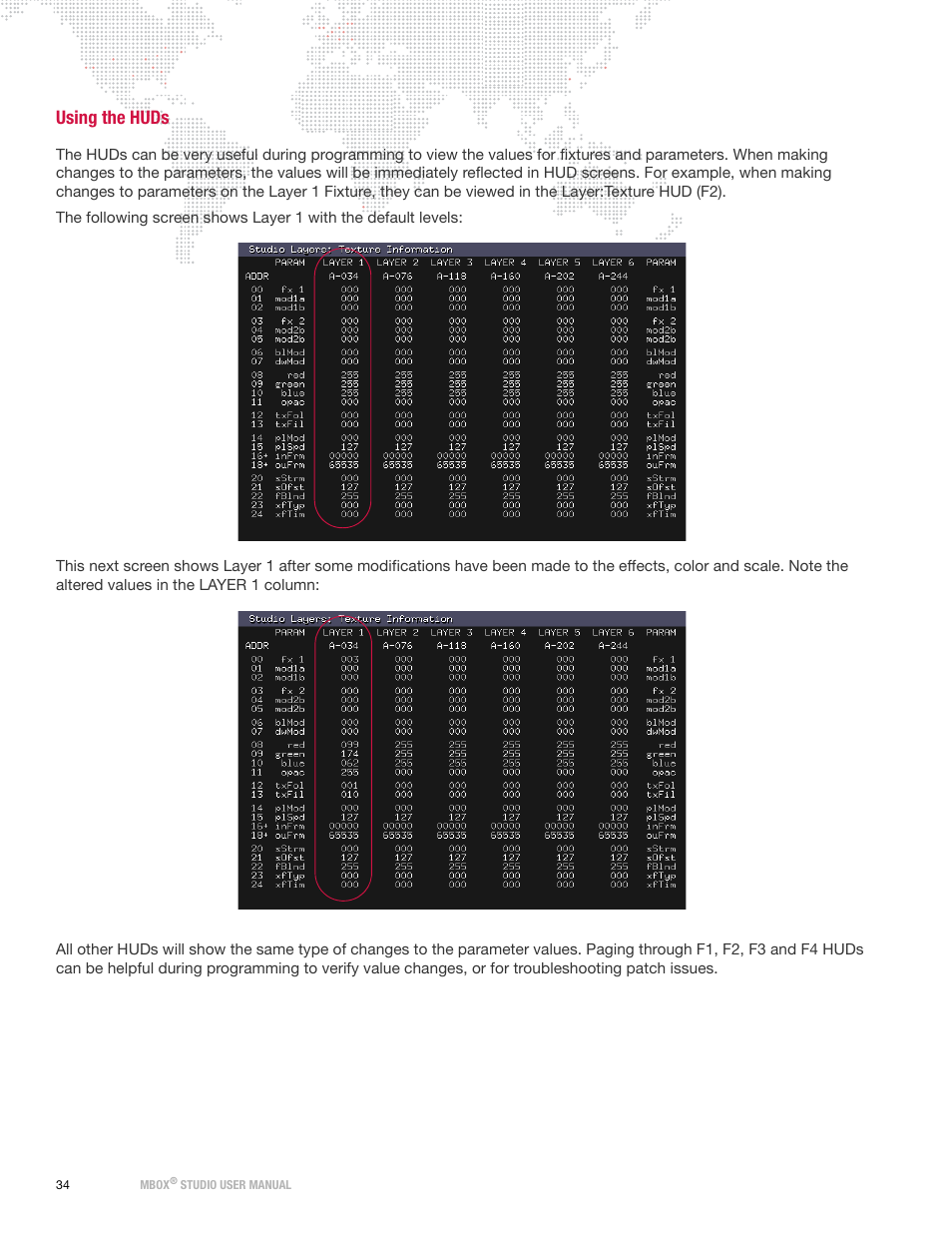 Using the huds | PRG Mbox Studio Manual v3.6.1 User Manual | Page 40 / 118