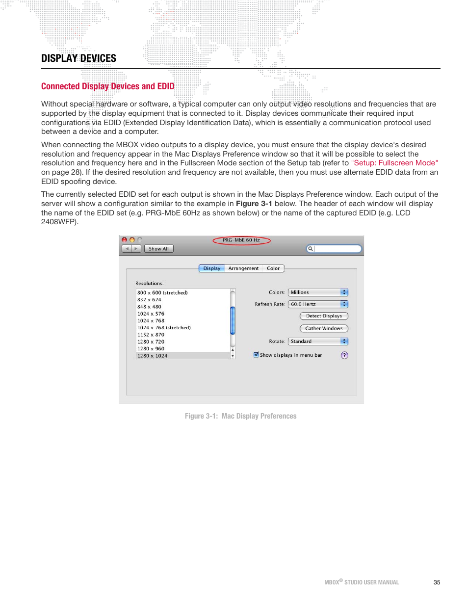 Display devices, Connected display devices and edid | PRG Mbox Studio Manual v3.6.1 User Manual | Page 41 / 118