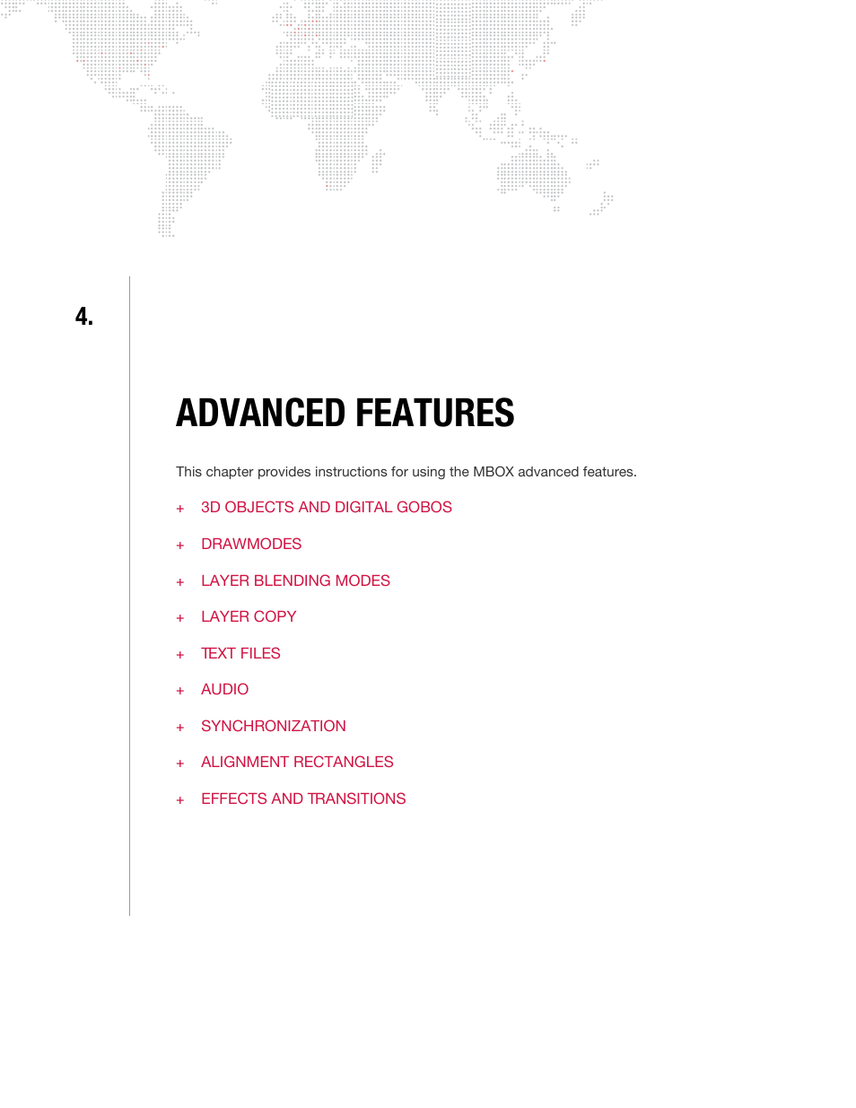 Advanced features, Chapter 4. advanced features | PRG Mbox Studio Manual v3.6.1 User Manual | Page 43 / 118