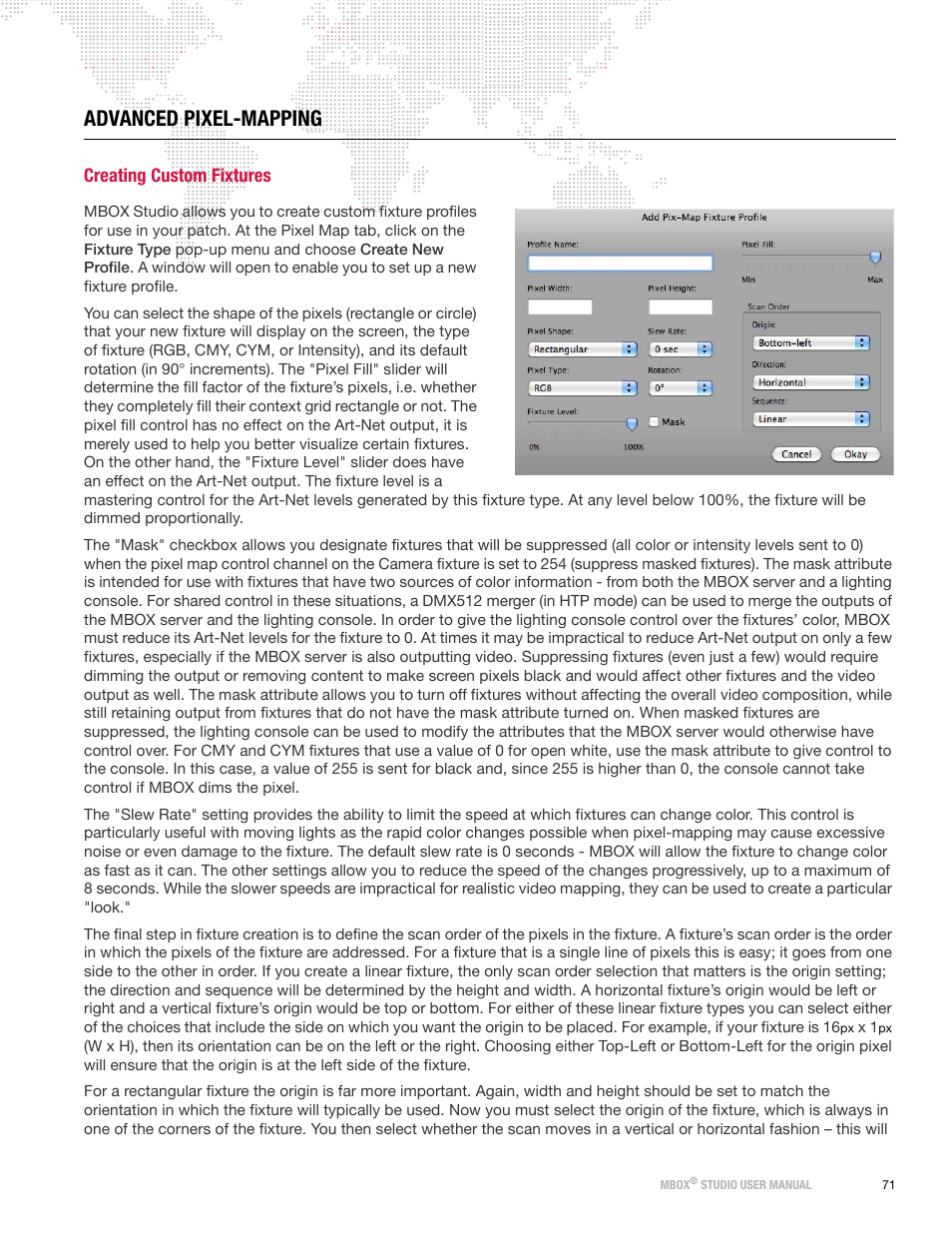 Advanced pixel-mapping, Creating custom fixtures | PRG Mbox Studio Manual v3.6.1 User Manual | Page 77 / 118