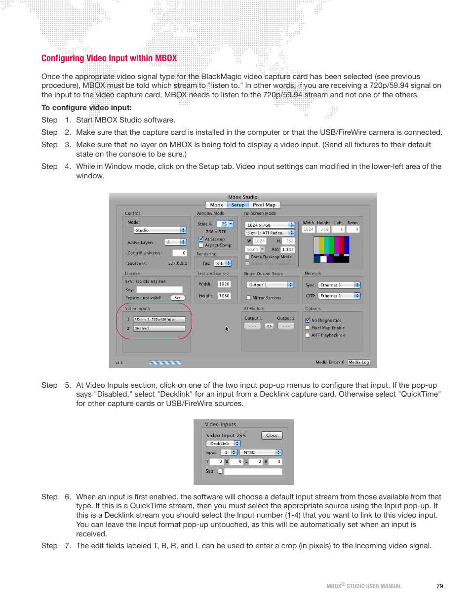 Configuring video input within mbox | PRG Mbox Studio Manual v3.6.1 User Manual | Page 85 / 118