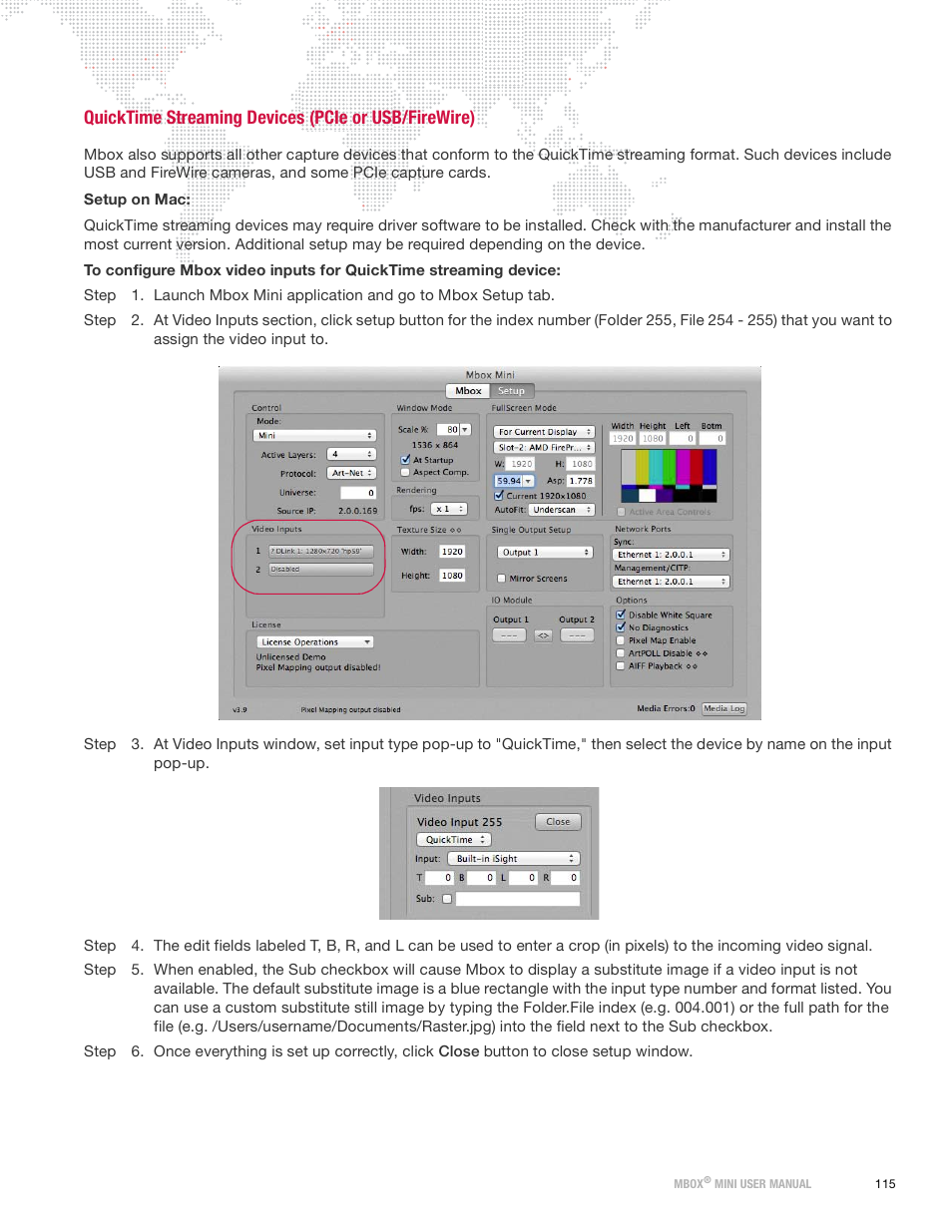 Quicktime streaming devices (pcie or usb/firewire) | PRG Mbox Mini Manual 3.9 User Manual | Page 123 / 154