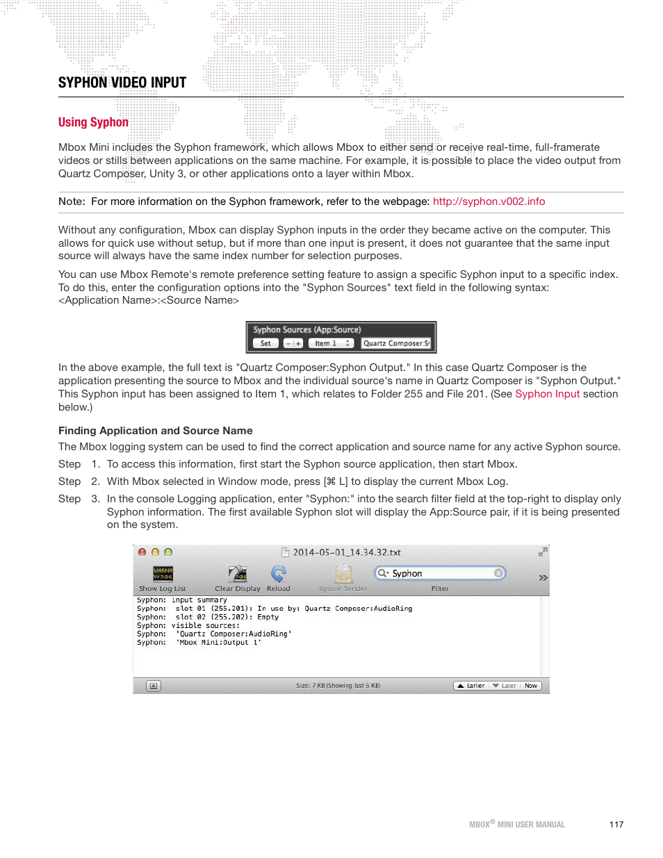 Syphon video input, Using syphon | PRG Mbox Mini Manual 3.9 User Manual | Page 125 / 154