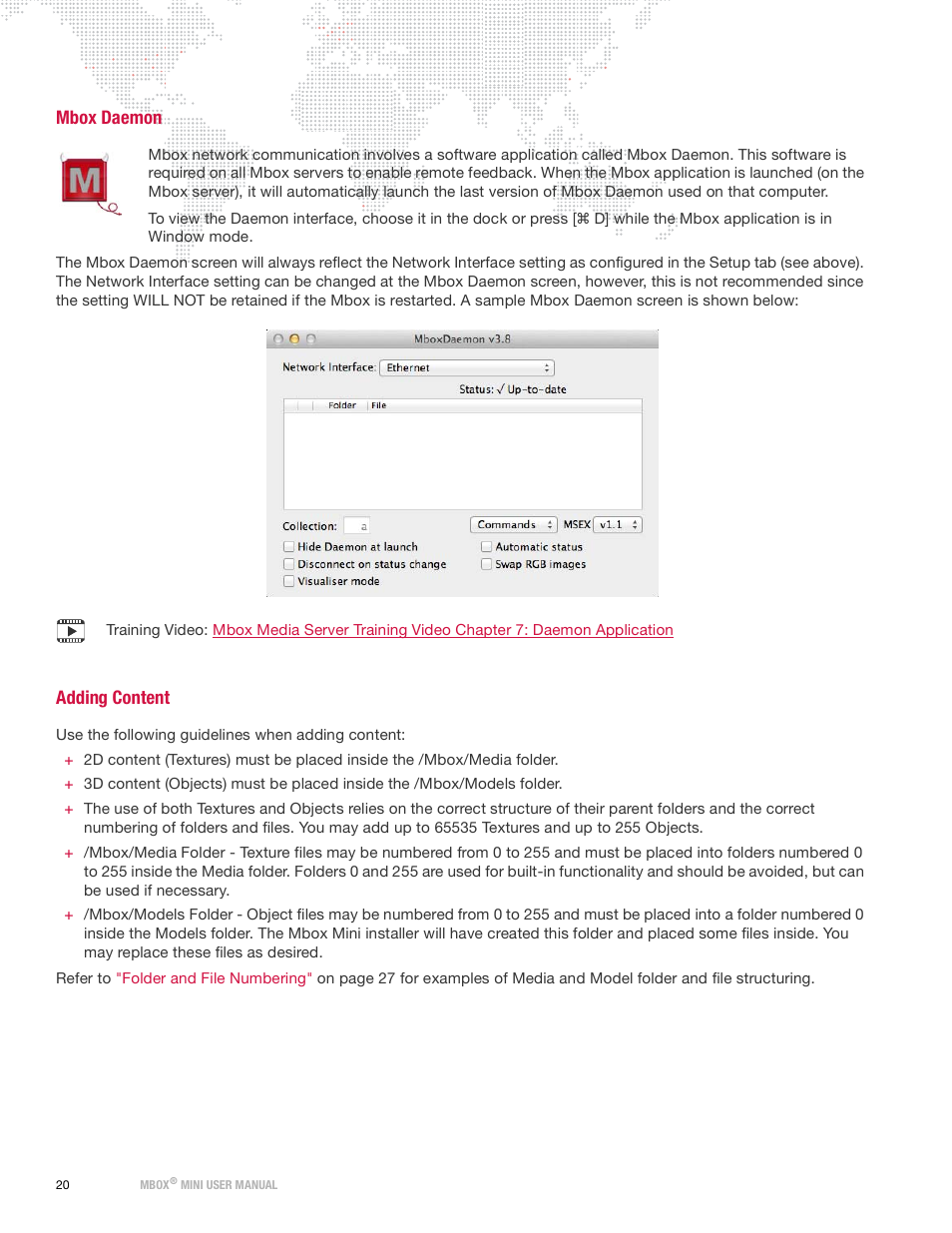Mbox daemon, Adding content, Mbox daemon adding content | PRG Mbox Mini Manual 3.9 User Manual | Page 28 / 154