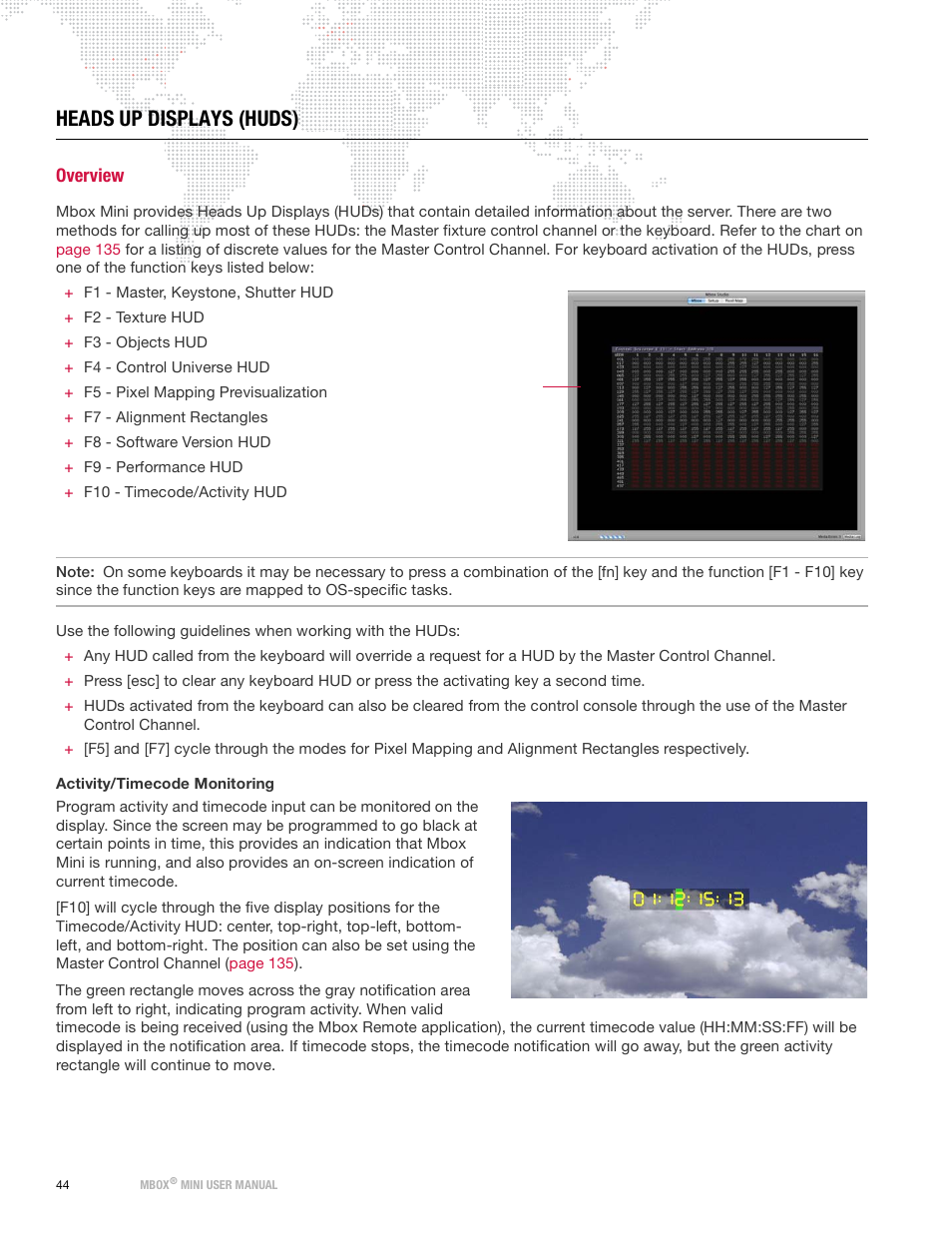 Heads up displays (huds), Overview | PRG Mbox Mini Manual 3.9 User Manual | Page 52 / 154