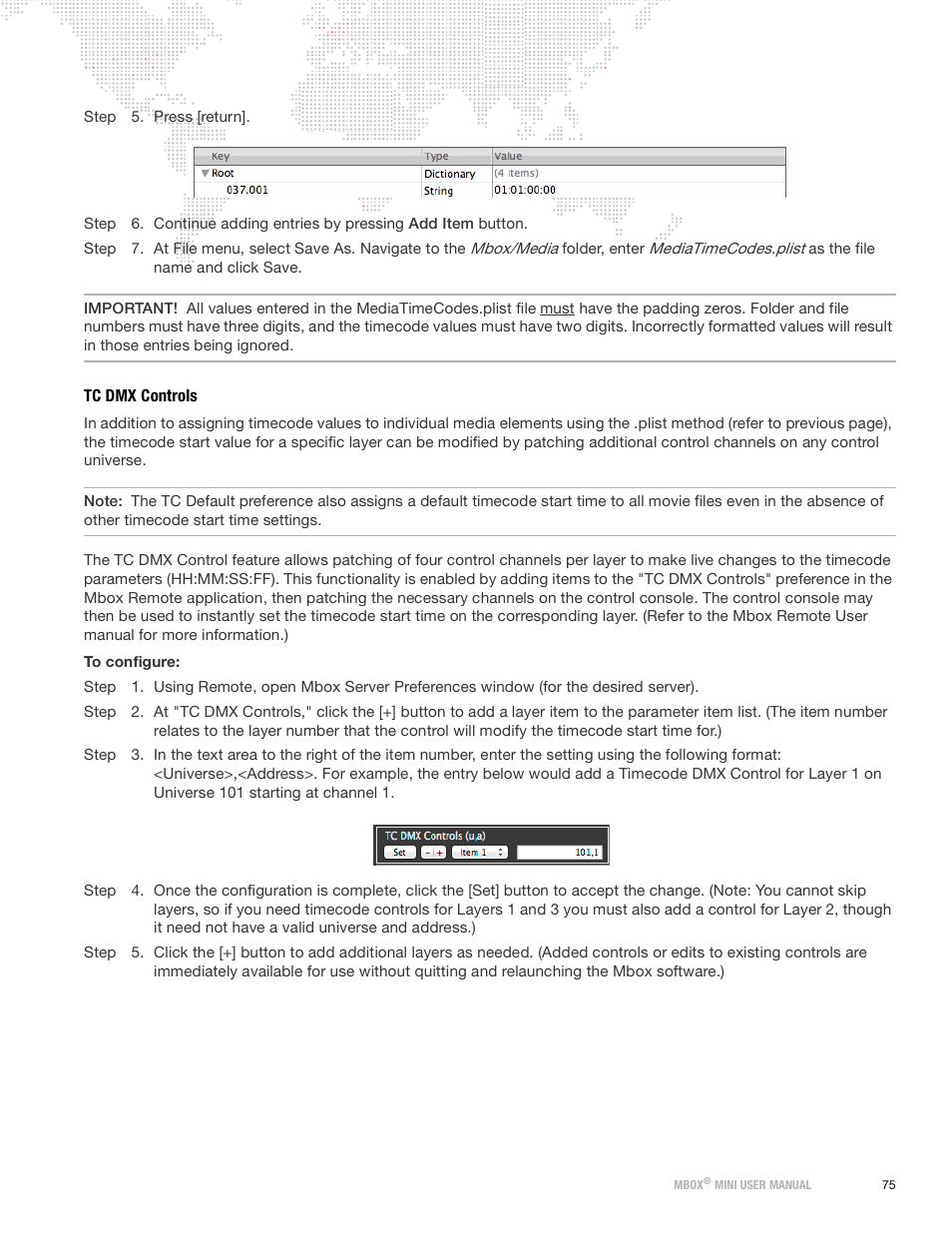 Tc dmx controls | PRG Mbox Mini Manual 3.9 User Manual | Page 83 / 154