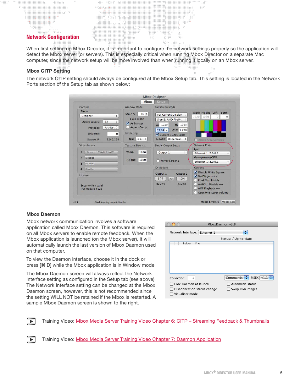 Network configuration | PRG Mbox Director User Manual v3.9 User Manual | Page 11 / 112