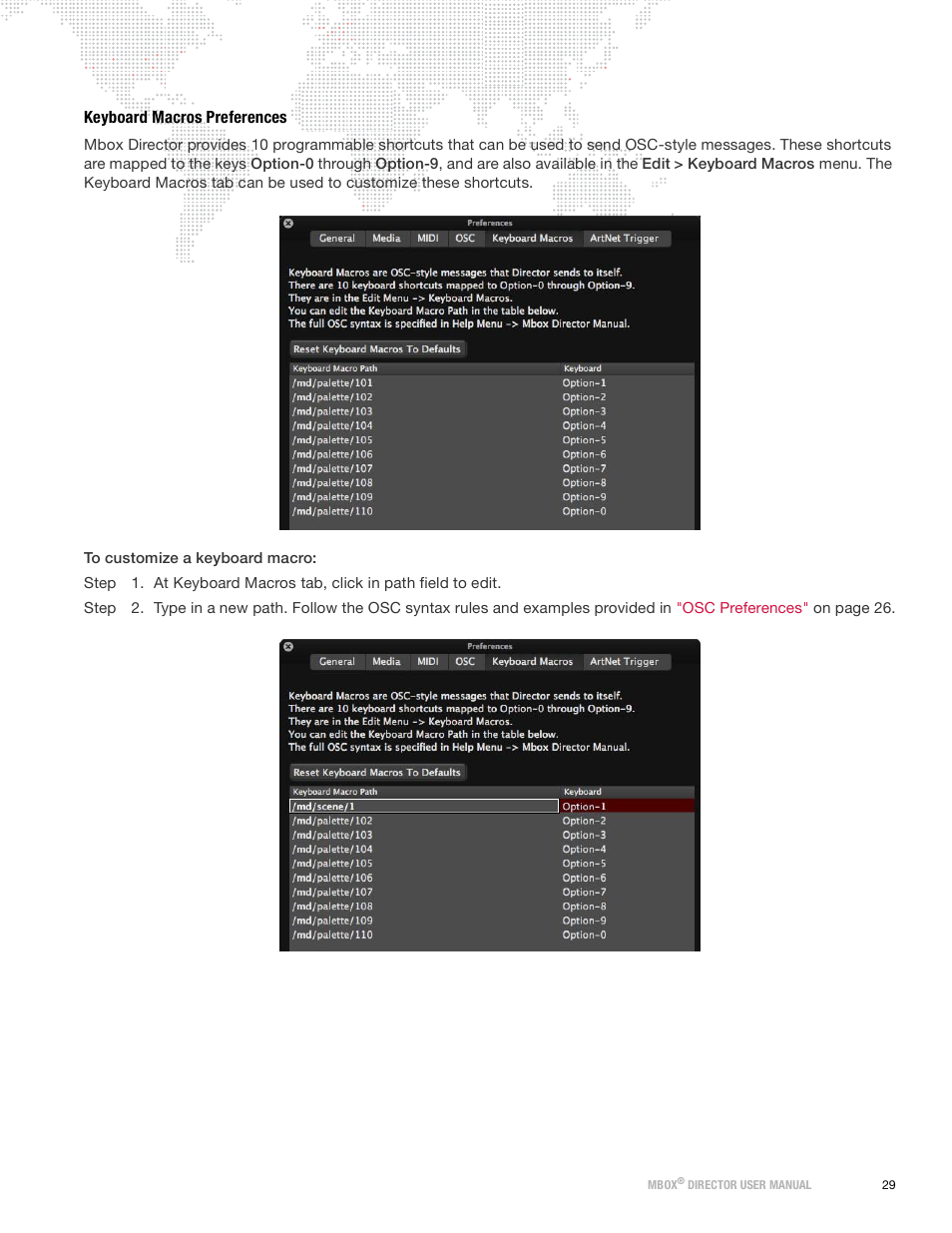 Keyboard macros preferences | PRG Mbox Director User Manual v3.9 User Manual | Page 35 / 112