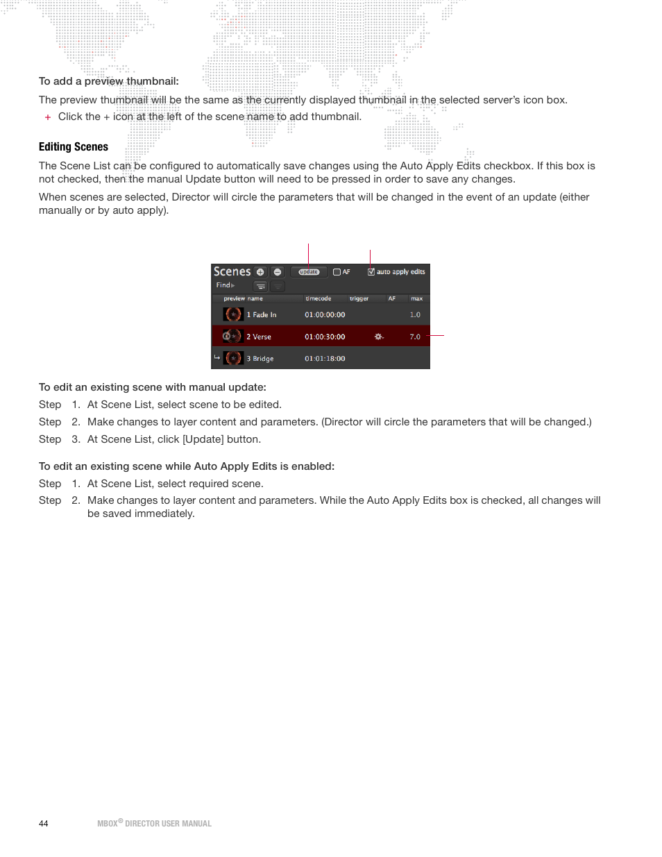 Editing scenes | PRG Mbox Director User Manual v3.9 User Manual | Page 50 / 112