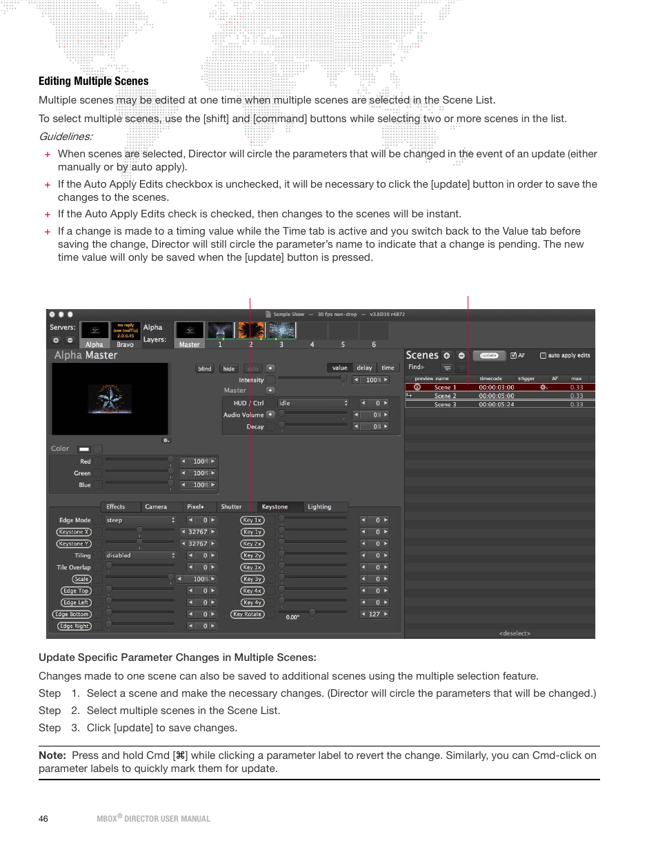Editing multiple scenes | PRG Mbox Director User Manual v3.9 User Manual | Page 52 / 112