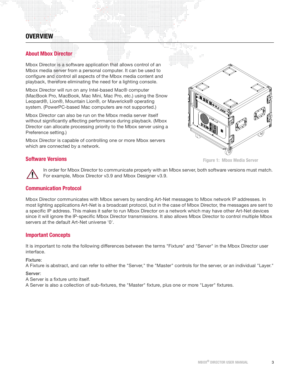 Overview, About mbox director, Software versions | Communication protocol, Important concepts | PRG Mbox Director User Manual v3.9 User Manual | Page 9 / 112