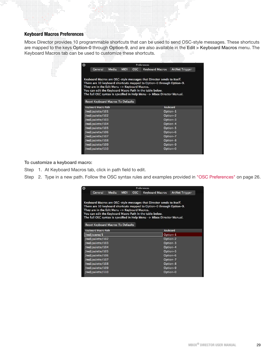 Keyboard macros preferences | PRG Mbox Director User Manual v3.8a User Manual | Page 35 / 108