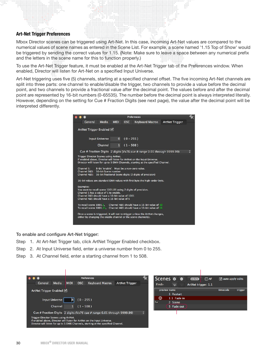 Art-net trigger preferences | PRG Mbox Director User Manual v3.8a User Manual | Page 36 / 108