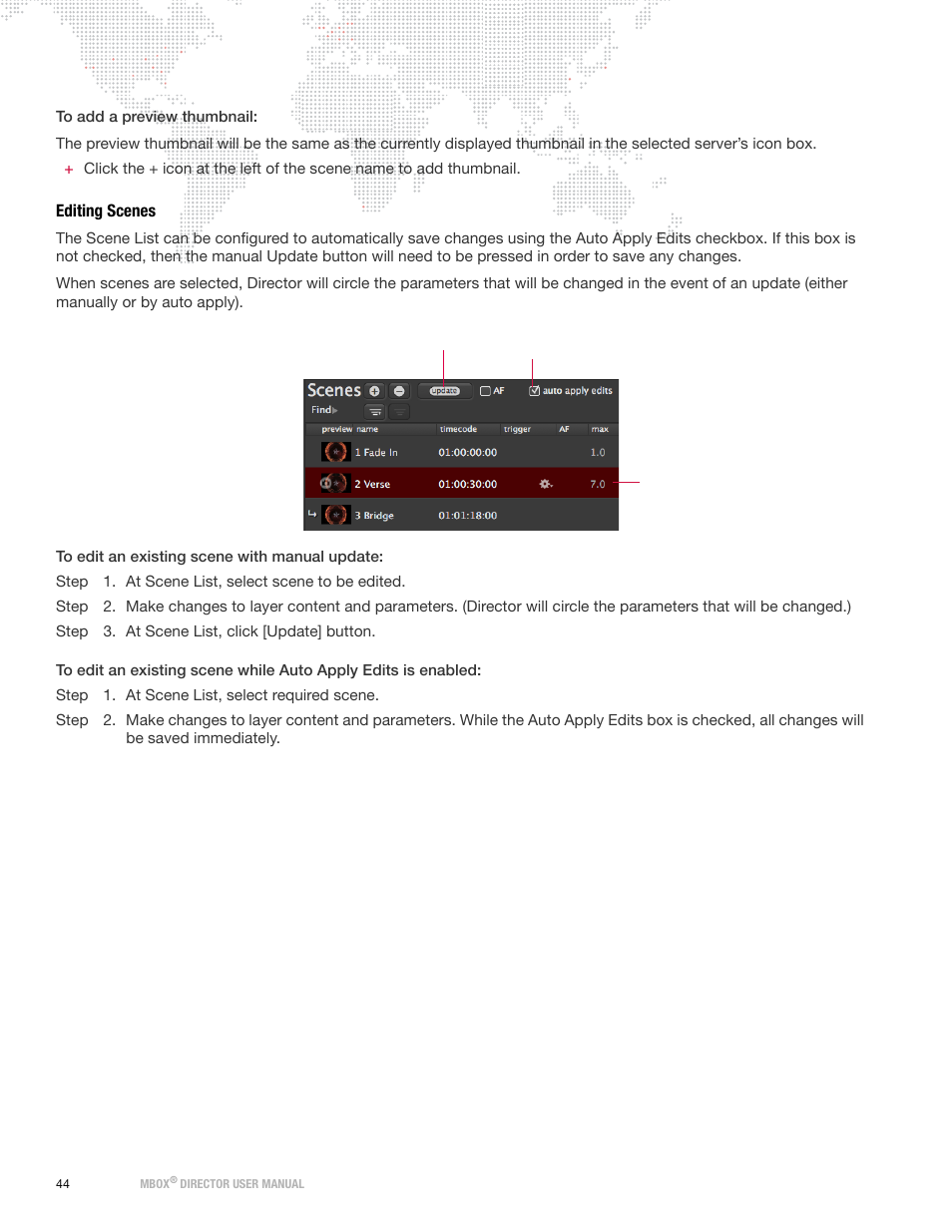 Editing scenes | PRG Mbox Director User Manual v3.8a User Manual | Page 50 / 108