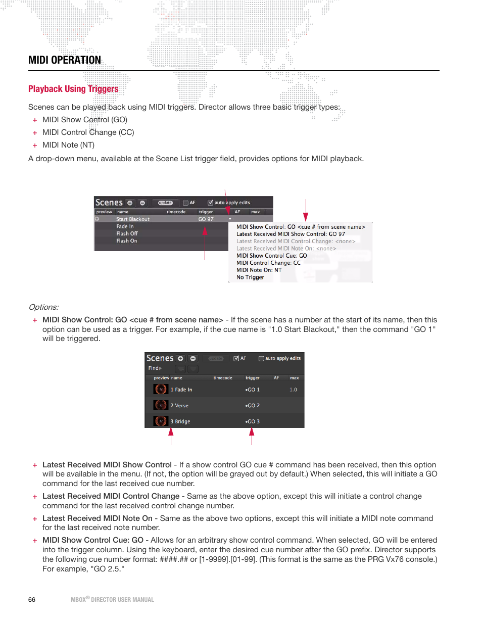 Midi operation, Playback using triggers | PRG Mbox Director User Manual v3.8a User Manual | Page 72 / 108