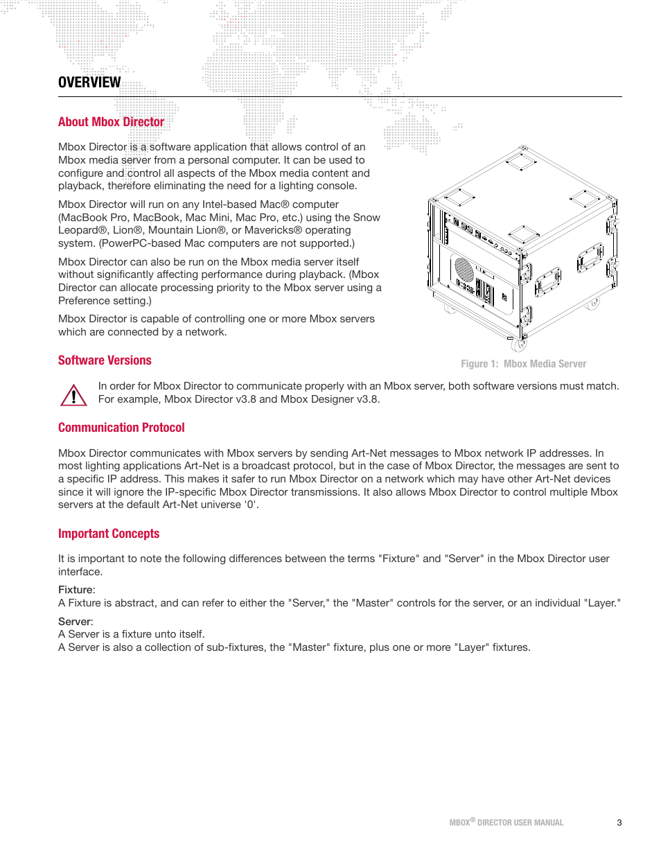 Overview, About mbox director, Software versions | Communication protocol, Important concepts | PRG Mbox Director User Manual v3.8a User Manual | Page 9 / 108