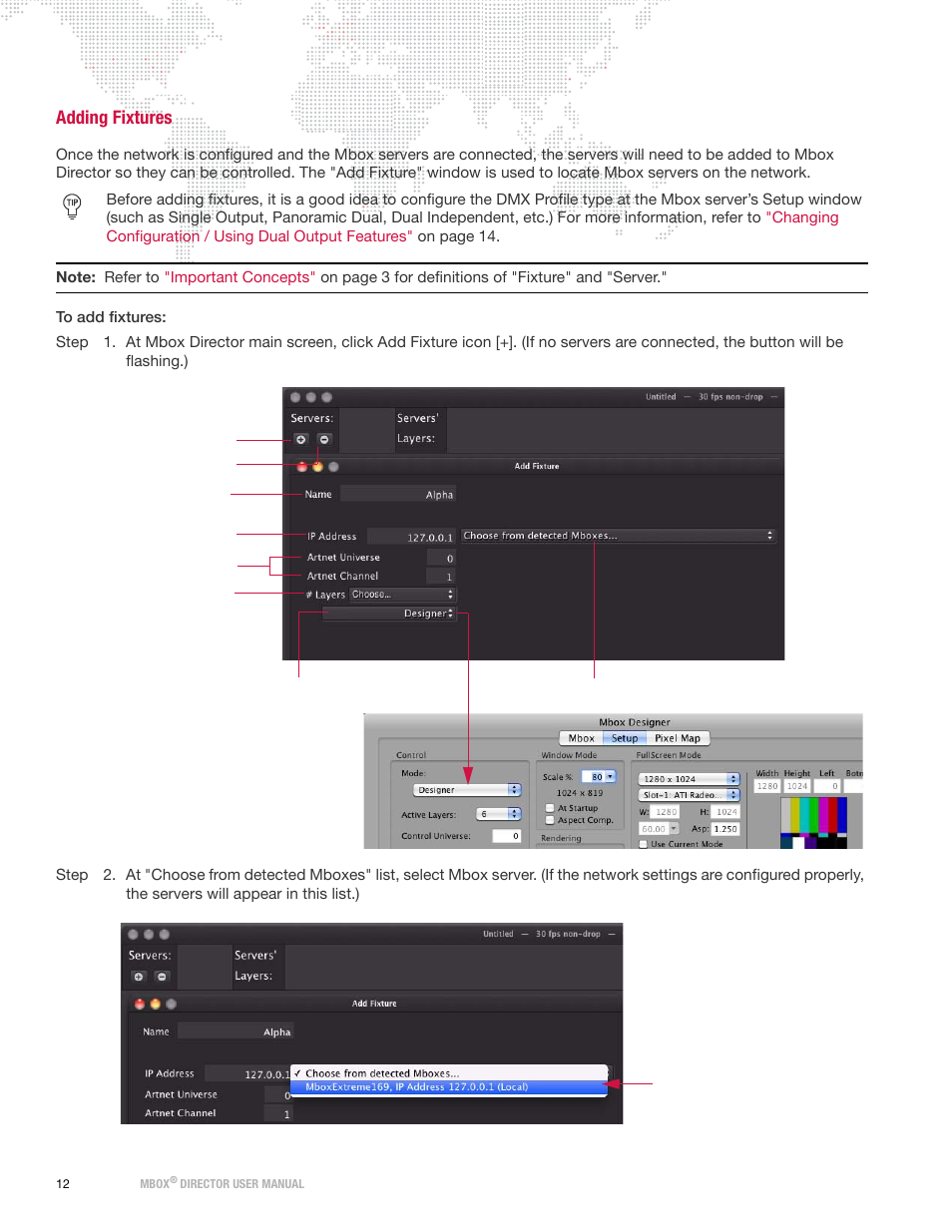 Adding fixtures, Oceed to | PRG Mbox Director User Manual v3.7 User Manual | Page 18 / 80