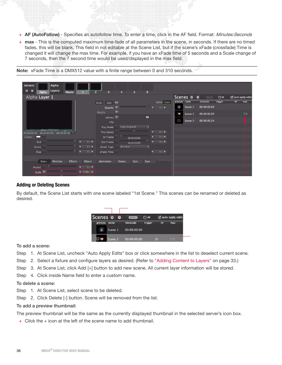 Adding or deleting scenes | PRG Mbox Director User Manual v3.7 User Manual | Page 42 / 80