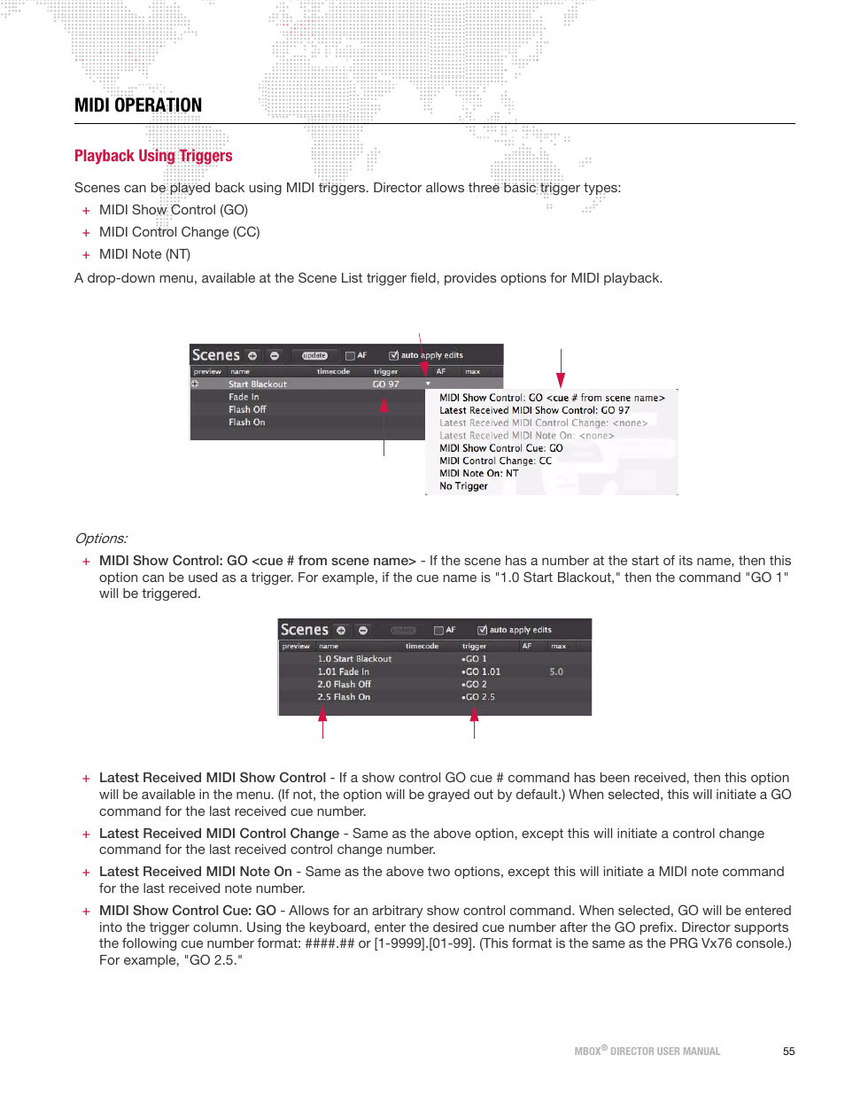 Midi operation, Playback using triggers | PRG Mbox Director User Manual v3.7 User Manual | Page 61 / 80